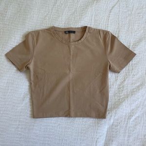 Nude zara crop top